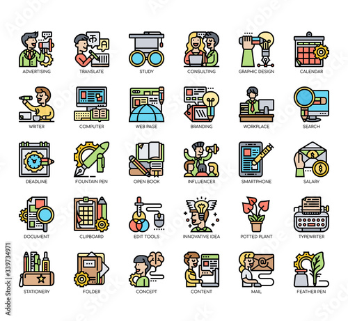 Set of copywriting thin line and pixel perfect icons for any web and app project.