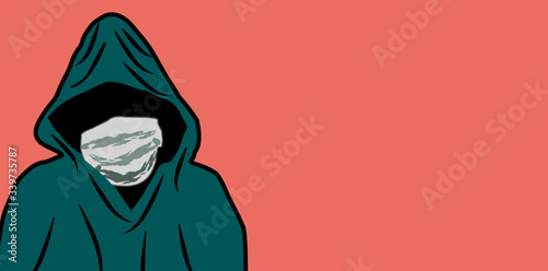 vector illustration of a scary zombie