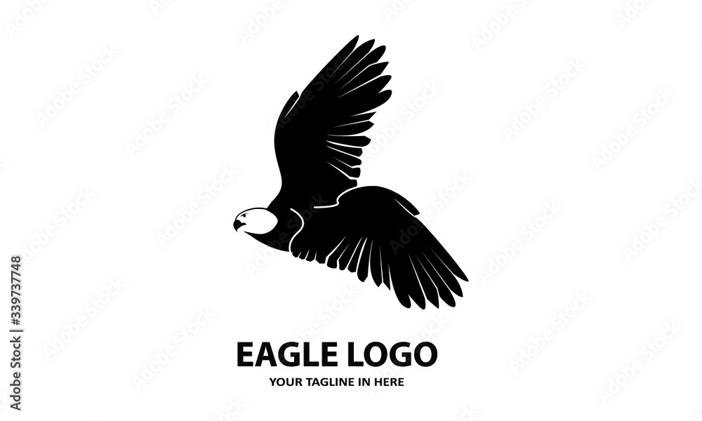 Naklejka premium silhouette A simple eagle, suitable for business symbols or logos 