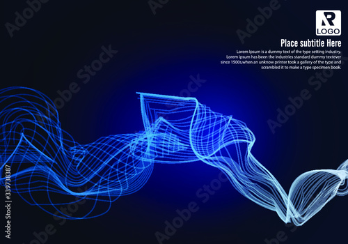 Vector abstract Blue colored line art background, suitable for Backdrop - Vector