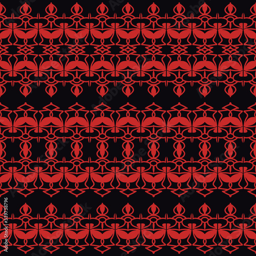 Sat of 3 border, workpiece for your design. Ornamental elements and motifs. Decor for plate, tile, textile and print design. Ornate design elements. Vector.