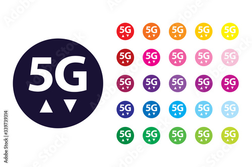 5G sign icon. 5G color symbol.