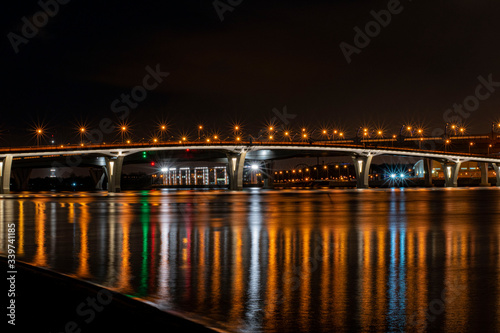 night view of the bridge river