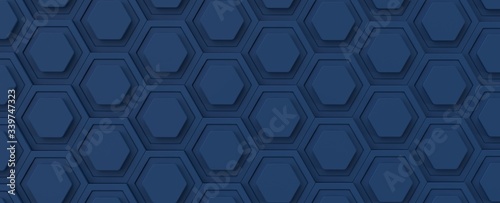 Science and technology Royal Navy Blue Hexagonal Tiles Abstract Background