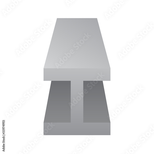 Steel product vector icon. H profile shape. That alloy of iron from steel production industry and metallurgy used as beam, bar, frame, girder, structure in engineering, construction building material.