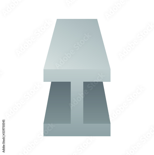 Steel product vector icon. H profile shape and long. That alloy of iron consist of carbon and high tensile strength.  Use as beam, frame, girder or structure in engineering and construction industry.