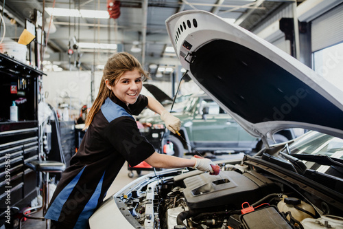 Female car mechanic photo