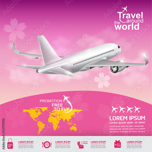 Airline Vector Concept Travel around the World