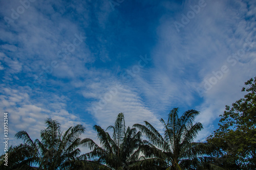 Beautiful blue sky and cloudy in Thailand