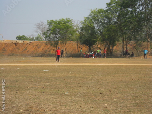 A cricket ground in an Indian village