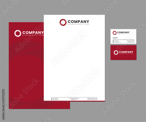 Red Stationery Set with Logo Design