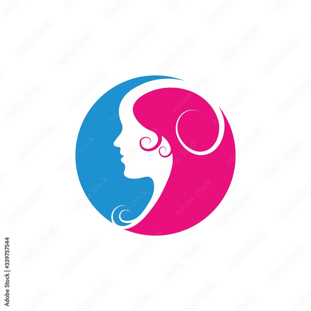 beauty face woman  vector icon illustration