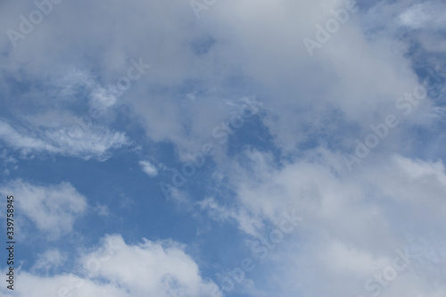 White clouds isolated in a blue sky image for background use