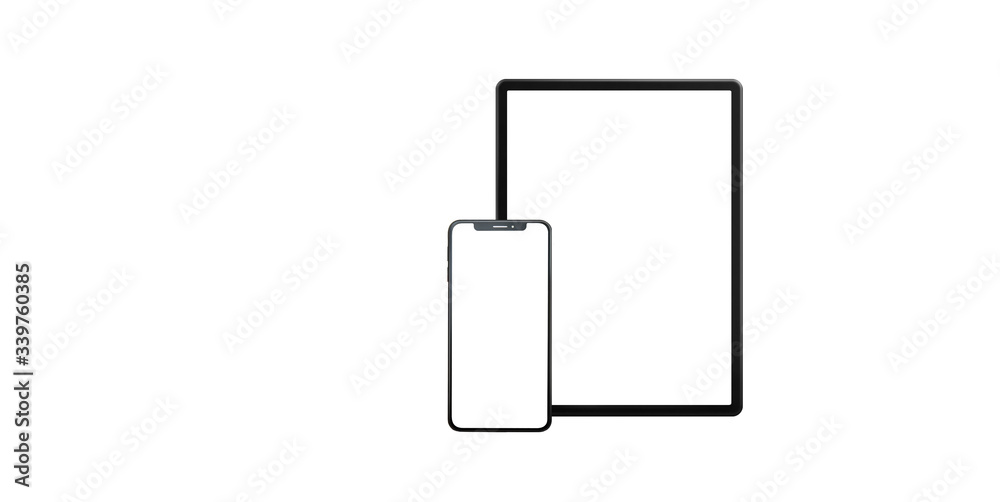 concept - cell phone and tablet with white background - easy modification concept - cell phone and tablet with white background - easy modification