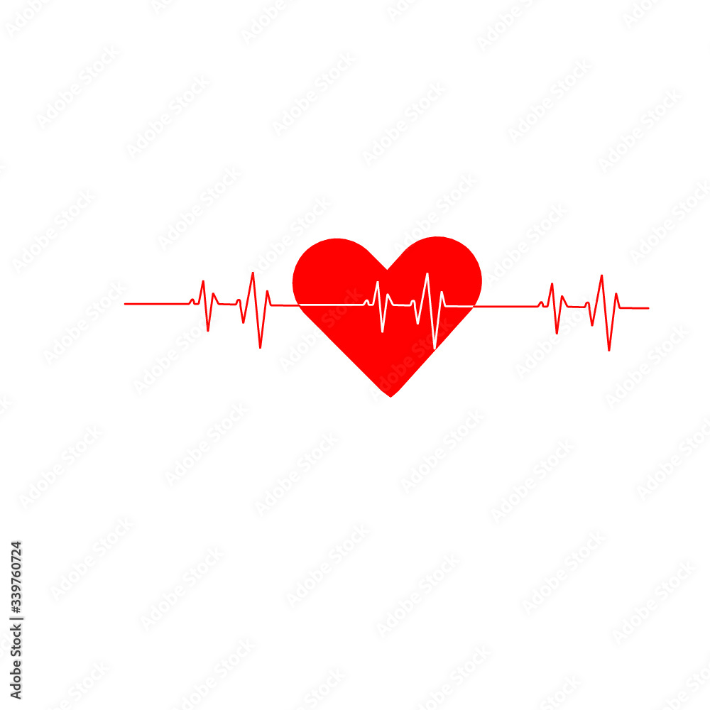 heart and heartbeat symbol heart and heartbeat symbol