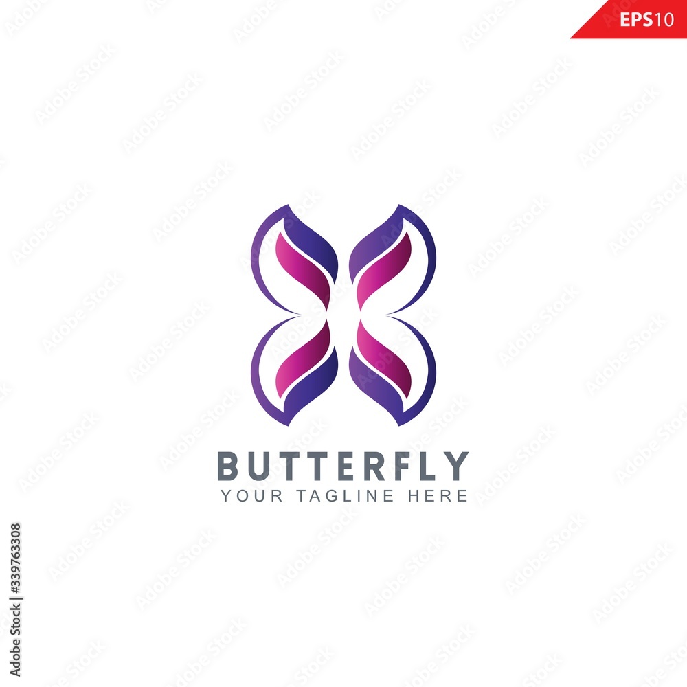 Colorful butterfly logo design template vector