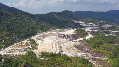 Aerial video of mining in Ranong province. photo