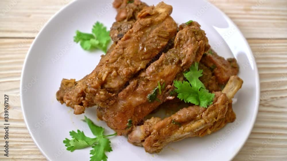 Baked pork ribs with sauce Baked pork ribs with sauce