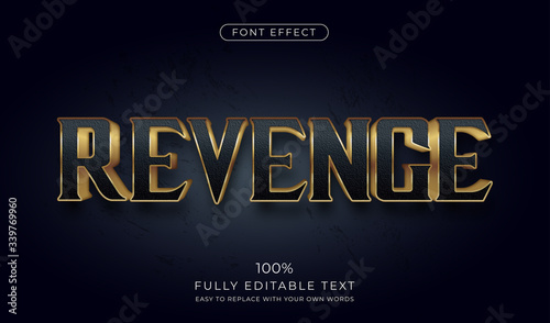 Dark Gold 3d text effect. Editable font style