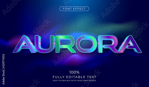 Aurora text effect. Futuristic font style