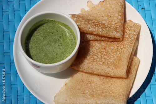 Butter milk Dosa, neer dosa, south Indian food, traditional Maharashtra breakfast photo