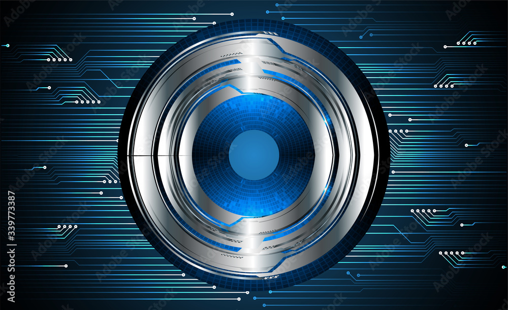 Blue eye cyber circuit future technology concept background Blue eye cyber circuit future technology concept background
