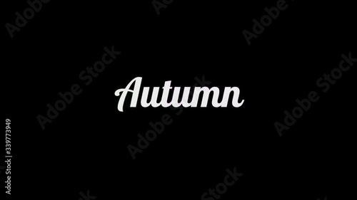 Autumn 4k concept color electric text graphic effect animation over black backgrond for your proyect. photo