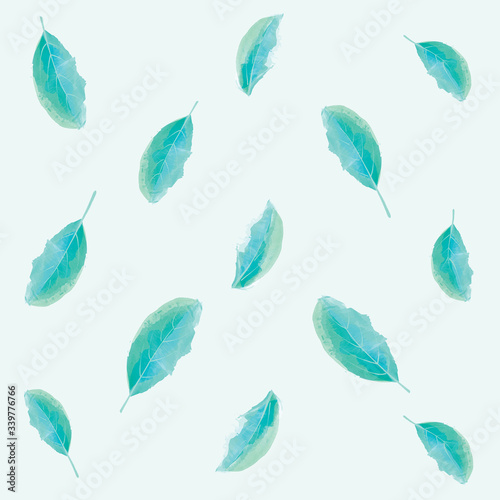 abstract leaves water color pattern design © vinzstudio