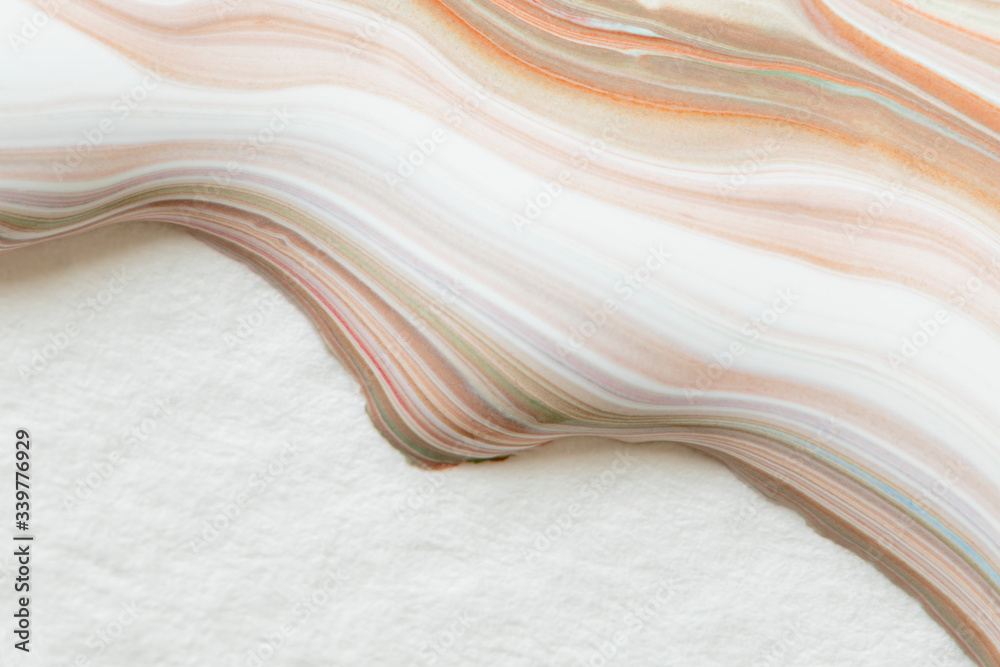 Obraz premium Mixed orange fluid paint