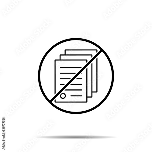 No house, contract icon. Simple thin line, outline vector of real estate ban, prohibition, embargo, interdict, forbiddance icons for ui and ux, website or mobile application