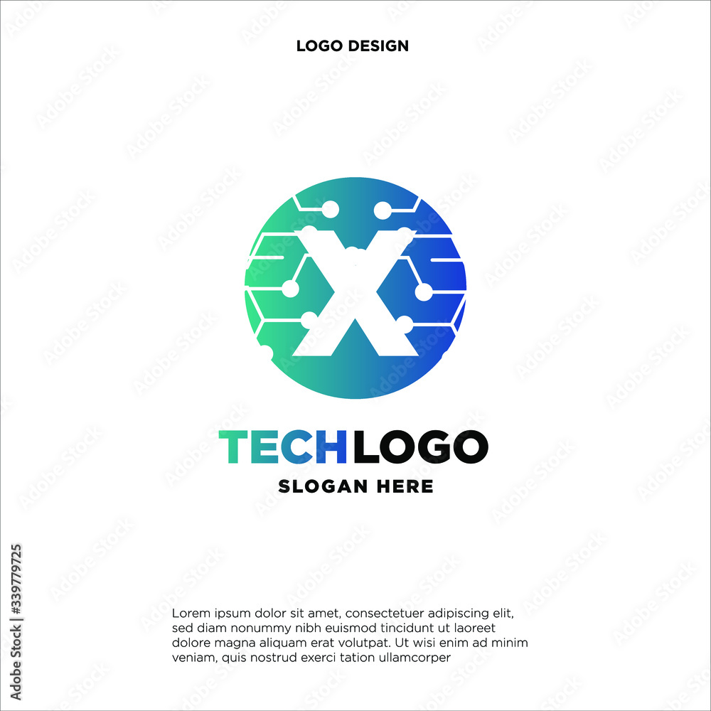 X Technology Circuit Alphabet. Logo. Simple, modern, futuristic. With Blue Gradation Color. X Technology Circuit Alphabet. Logo. Simple, modern, futuristic. With Blue Gradation Color.
