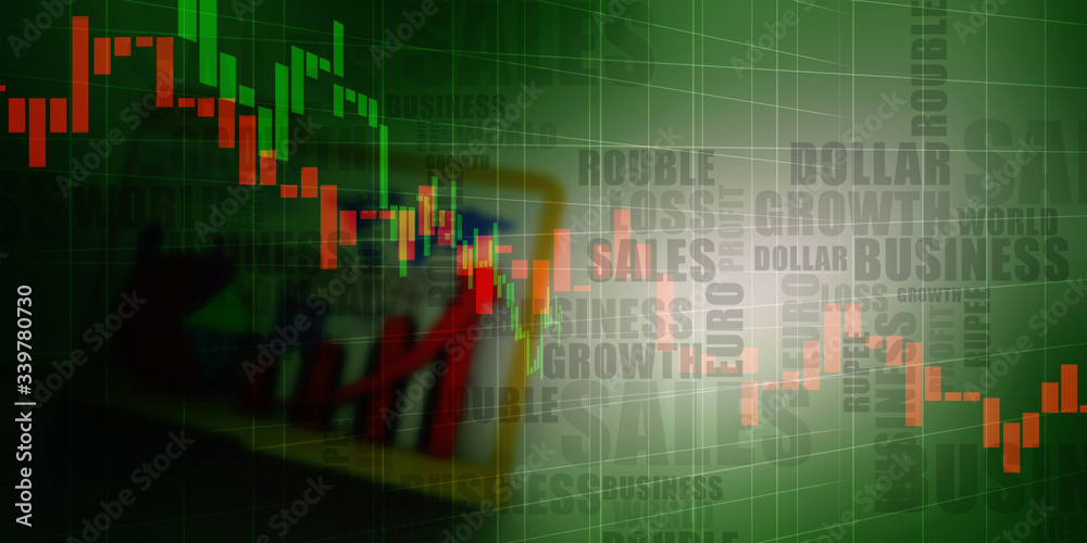 2d rendering Stock market online business concept. business Graph 2d rendering Stock market online business concept. business Graph
