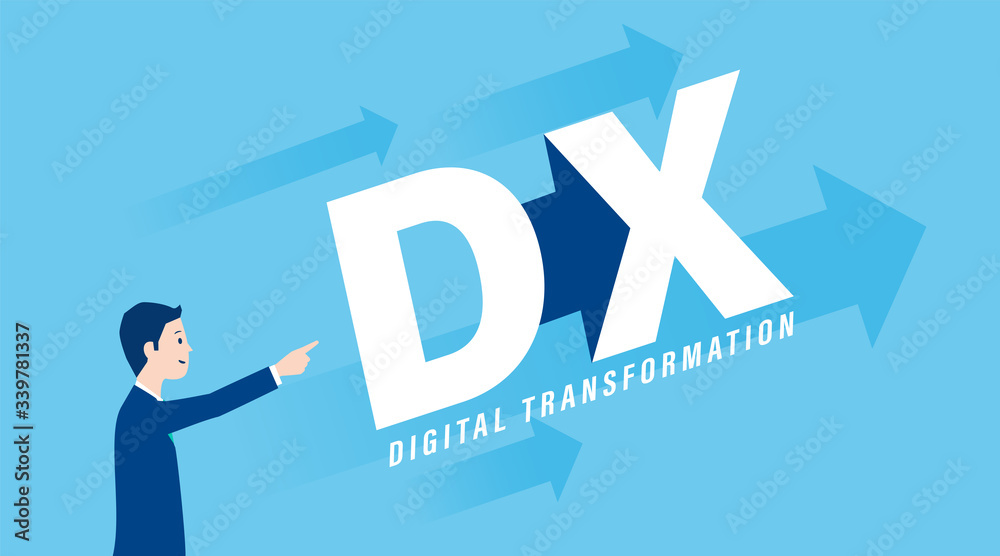 Dx デジタルトランスフォーメーション推進のイラスト ベクター Stock Vektorgrafik Adobe Stock