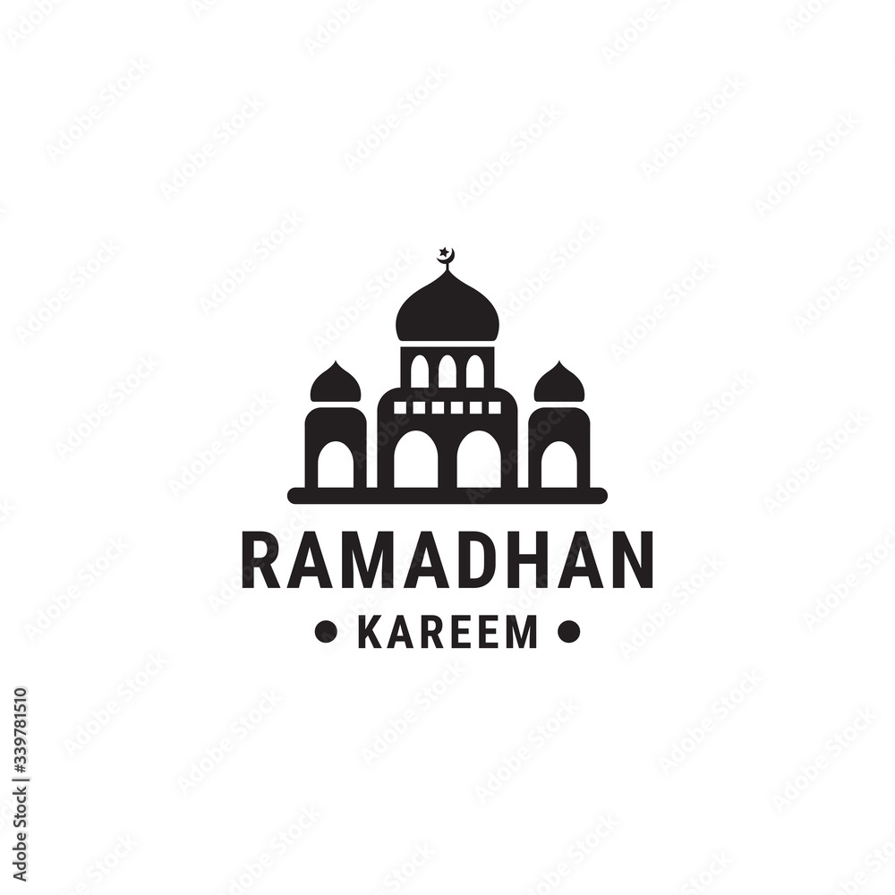Ramadhan kareen silhouette logo design template Ramadhan kareen silhouette logo design template