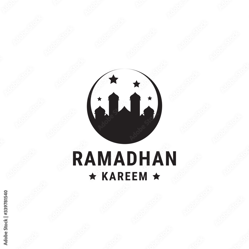 Obraz premium Ramadhan kareen silhouette logo design template