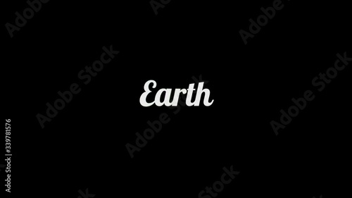 Earth 4k concept color electric text graphic effect animation over black backgrond for your proyect. photo