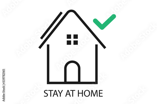 Stay home icon vector isolated 