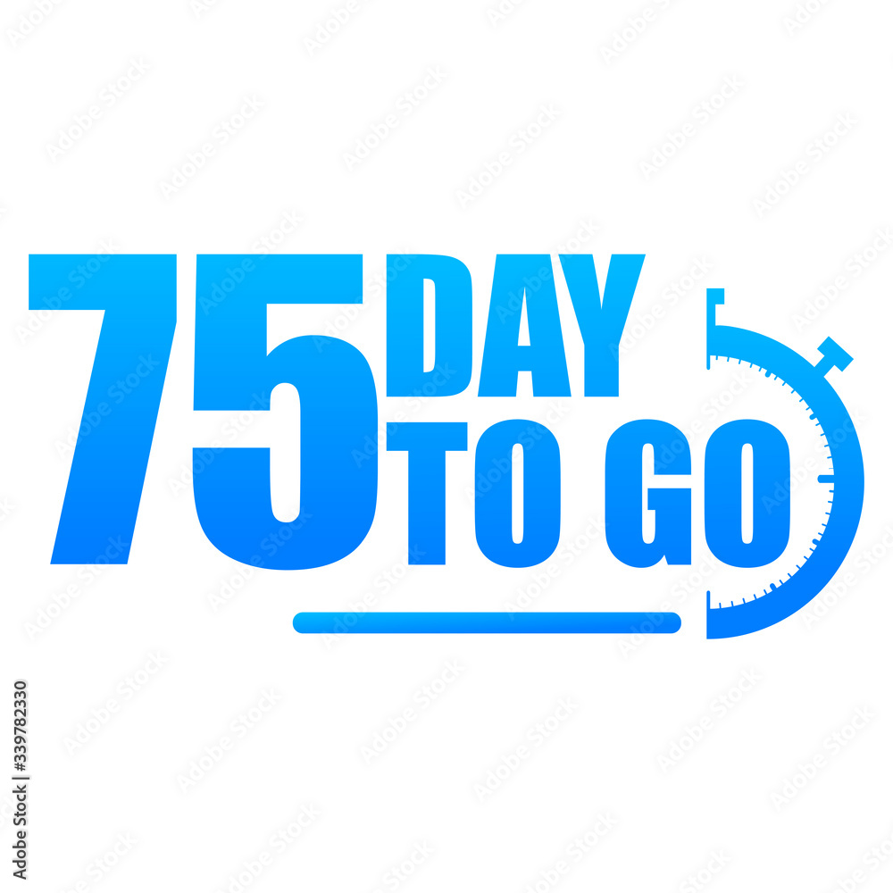 Day to go label, red flat with alarm clock, promotion icon, Vector stock illustration: For any kind of promotion Day to go label, red flat with alarm clock, promotion icon, Vector stock illustration: For any kind of promotion