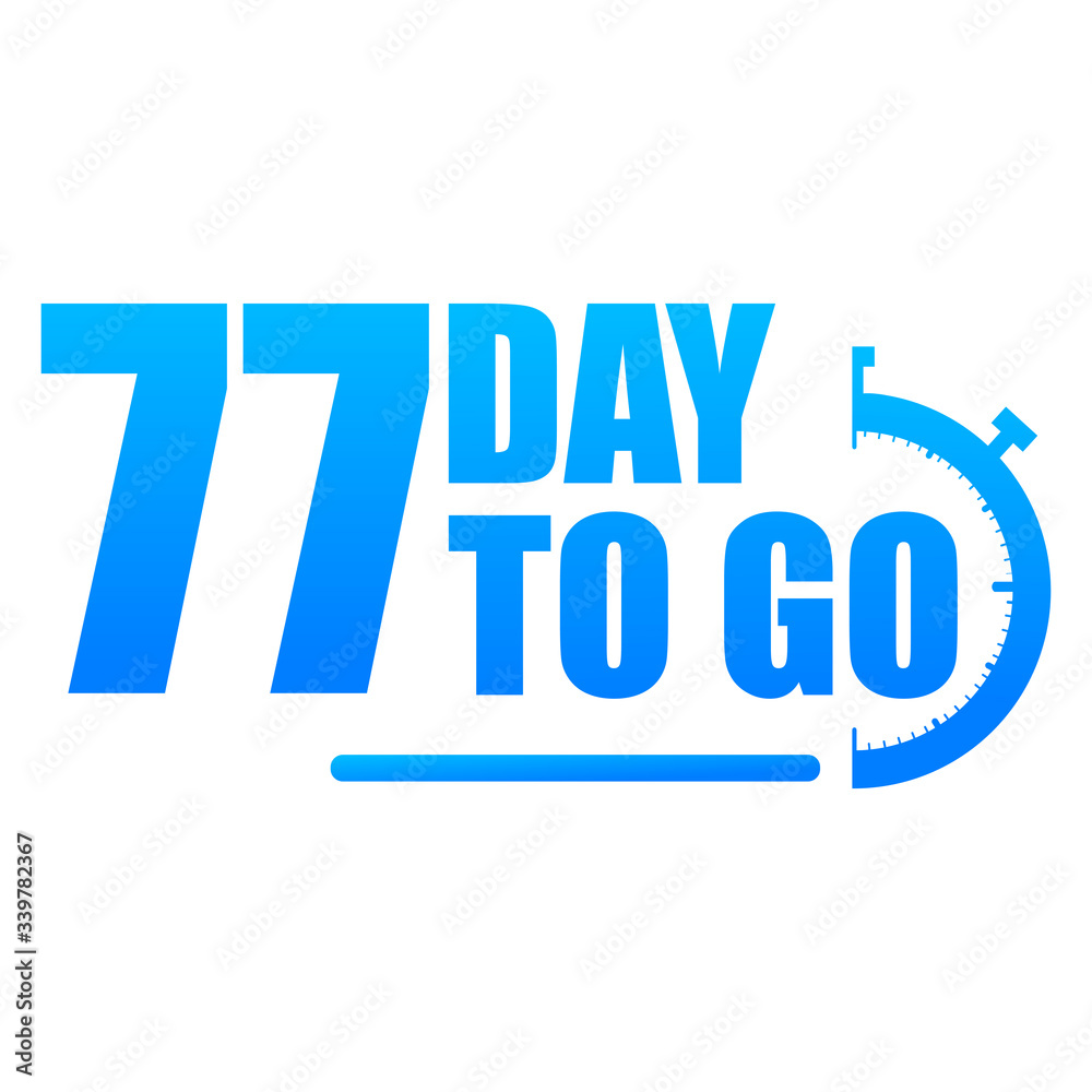 Day to go label, red flat with alarm clock, promotion icon, Vector stock illustration: For any kind of promotion Day to go label, red flat with alarm clock, promotion icon, Vector stock illustration: For any kind of promotion