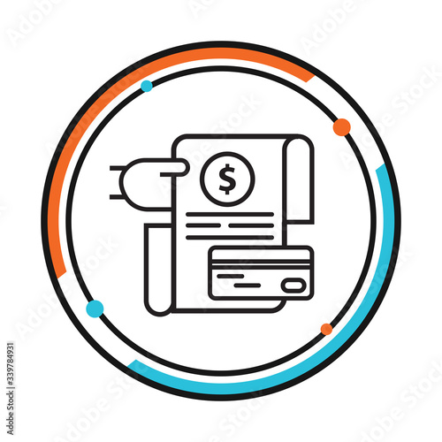 Invoice bill document vector line icon