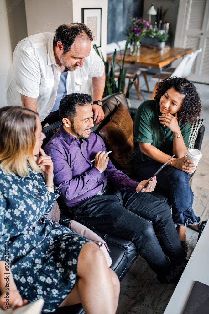 Diverse team working on a project Diverse team working on a project