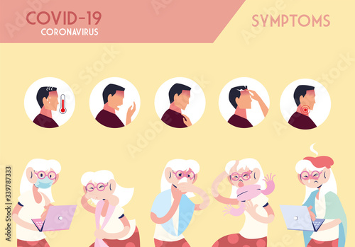 infographic showing incubation and symptoms with icons and infected person