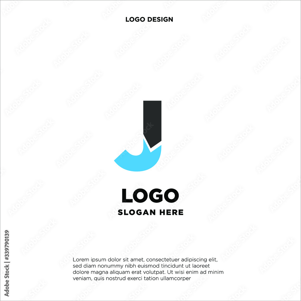 Mountain Logo Design Template Inspiration, J Letter