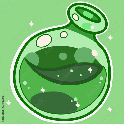 illustration of green potion bottle