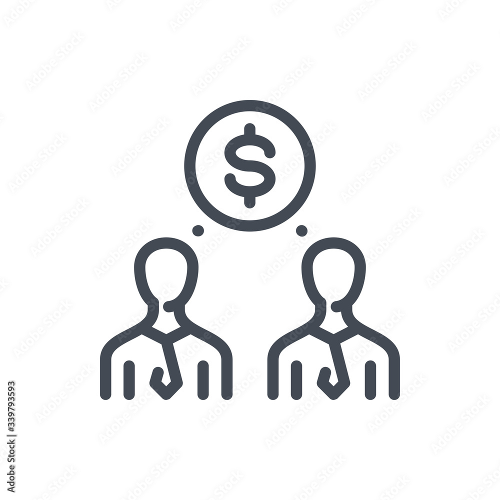 Business Partnership line icon. Finance teamwork and investment vector outline sign.