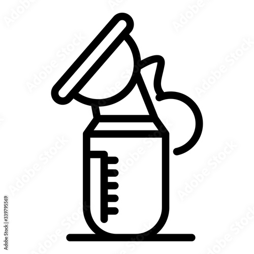 Manual milk pump icon. Outline manual milk pump vector icon for web design isolated on white background
