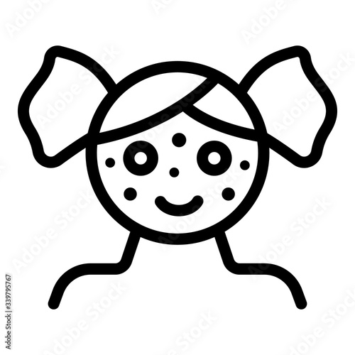 Girl chicken pox icon. Outline girl chicken pox vector icon for web design isolated on white background