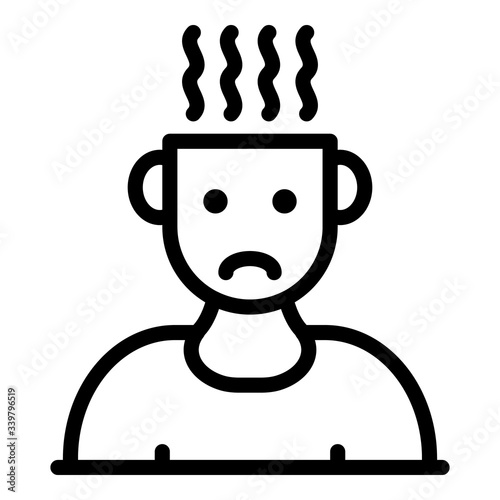 Man fever icon. Outline man fever vector icon for web design isolated on white background