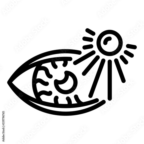 Eye infection icon. Outline eye infection vector icon for web design isolated on white background