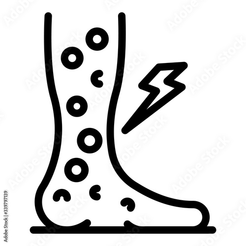 Allergy on leg icon. Outline allergy on leg vector icon for web design isolated on white background